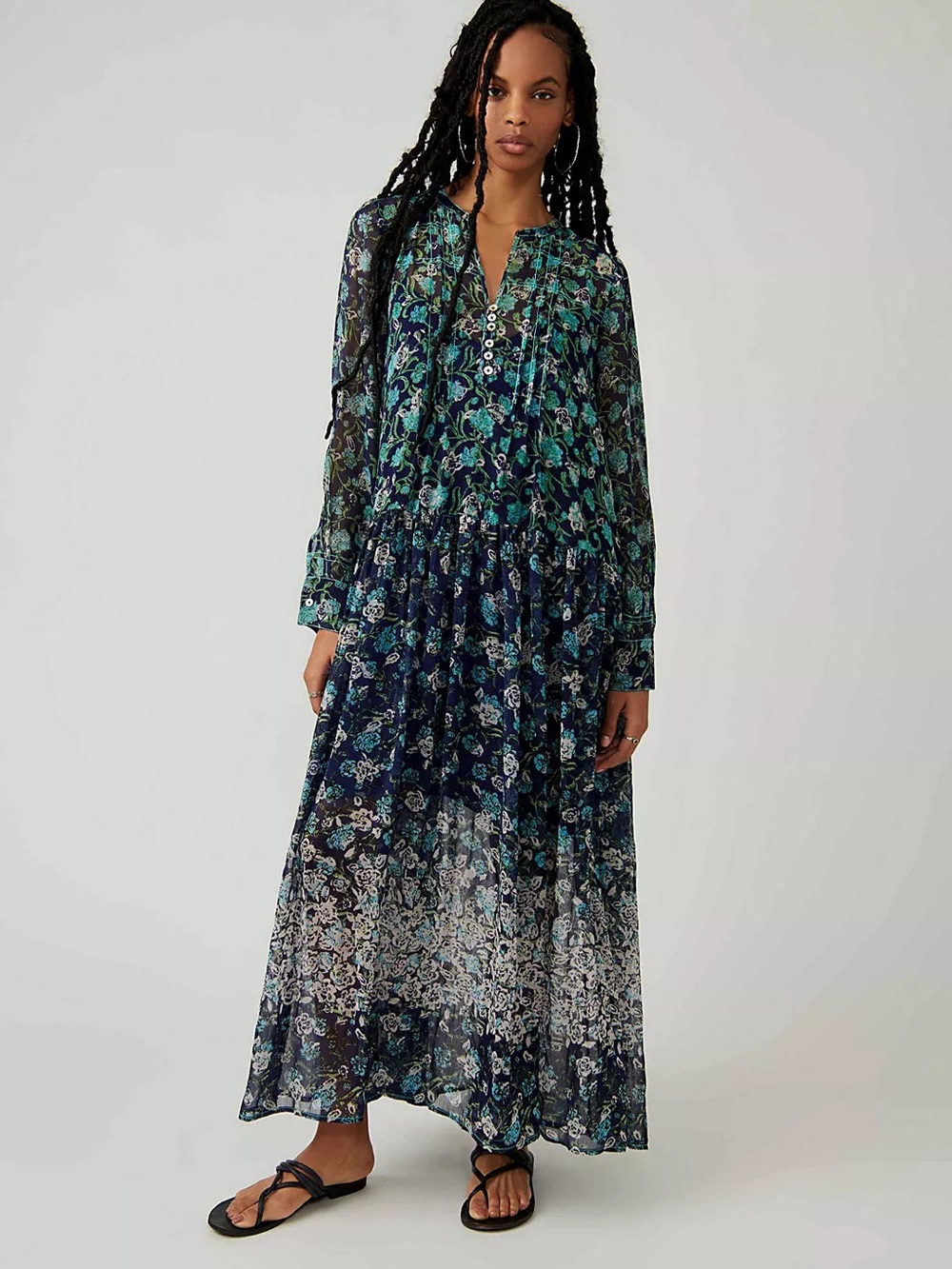 Free People See Through It Floral Maxi Dress - Picture 2 of 13